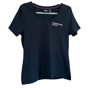Porsche Motorsport Women's Black Performance T-Shirt Size M Logo Stretch